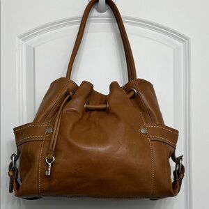 Fossil Tan Leather Shoulder Bag